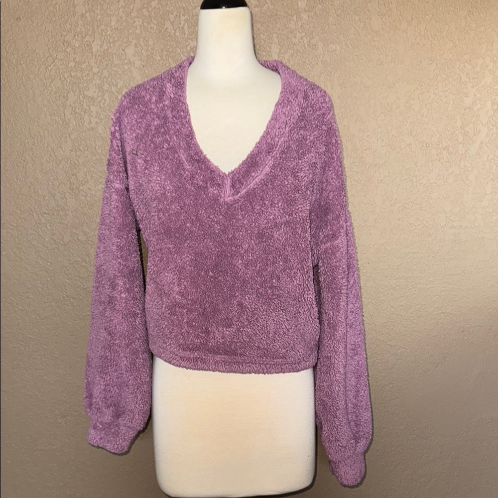 Year of Ours Purple V-Neck Sweater